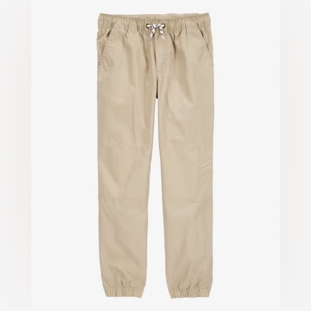 NWOT Carters Kid Drawstring Joggers Light Khaki 6/6a